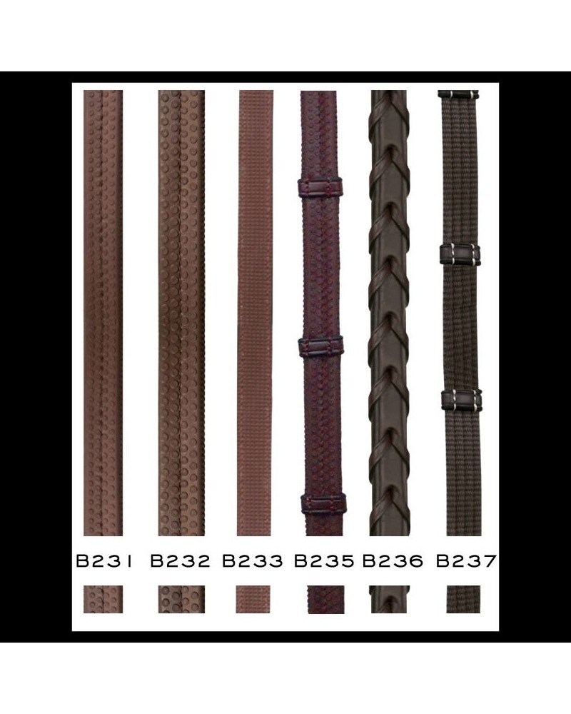 Rênes Dy'on En Toile Cousue Fantaisie - Plein/marron, Boucle Laiton - Neuves